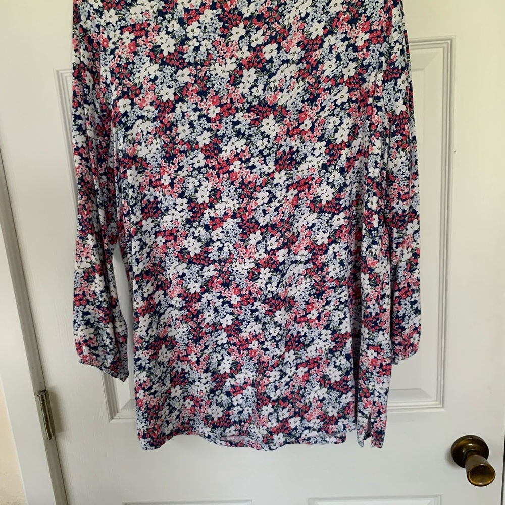 Floral Long Sleeve Tunic Blouse